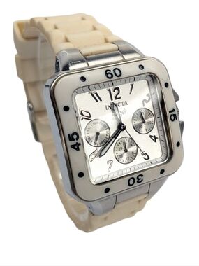 Invicta Angel Lady Women’s Watch Square Off-White Silicone Strap Model 1306